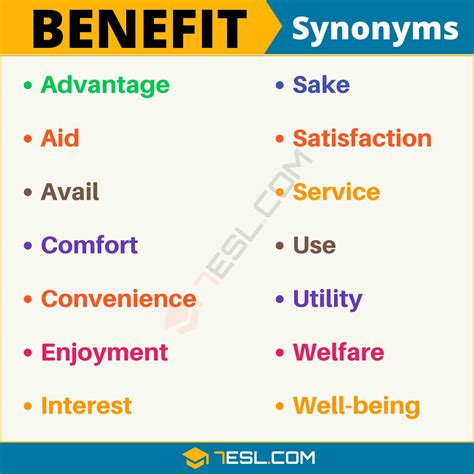 Synonym Benefit Englisch