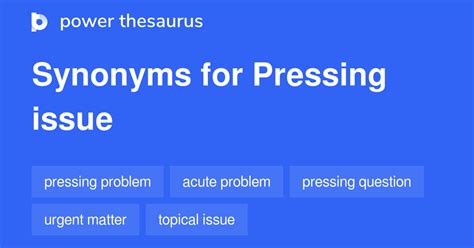 Synonym For A Pressing Question