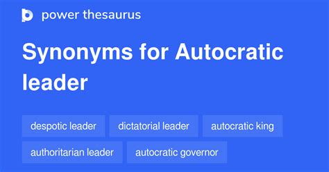 synonym for autocratic leadership