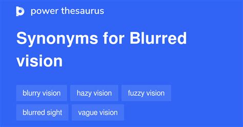synonym for blurred vision