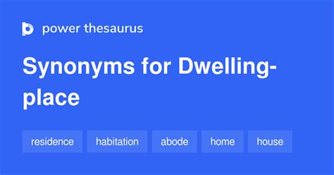 Synonym For Dwelling Place
