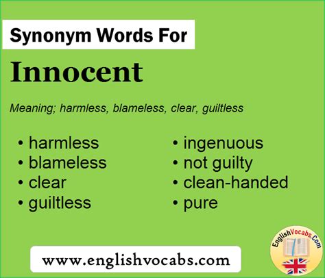 synonym for innocent: guiltless