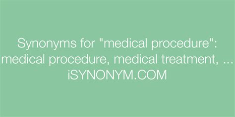 synonym for medical procedure