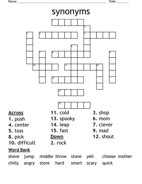 synonym for necessity for short crossword