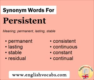synonym for persistent personality