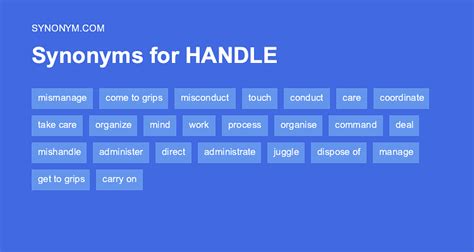 Synonym For Verb Handle