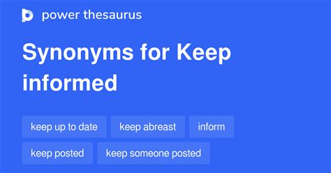 Synonym Keep Informed