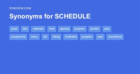 synonym timetable