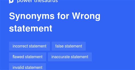Synonym Wrong Statement