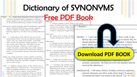 synonyms dictionary pdf