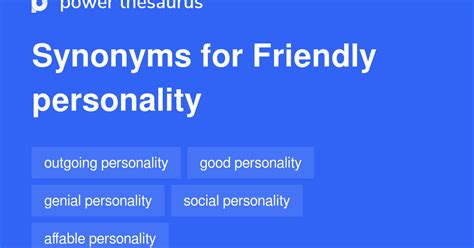 synonyms for friendly personality