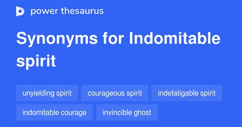 synonyms for indomitable spirit