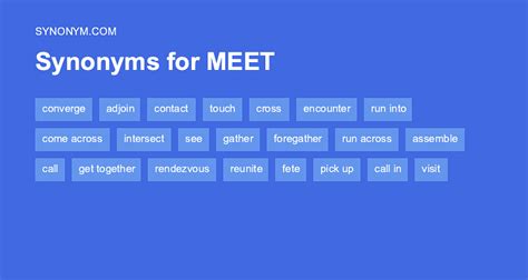 Synonyms For Meet
