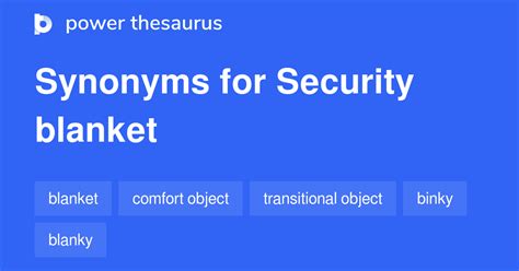 Synonyms For Security Blanket