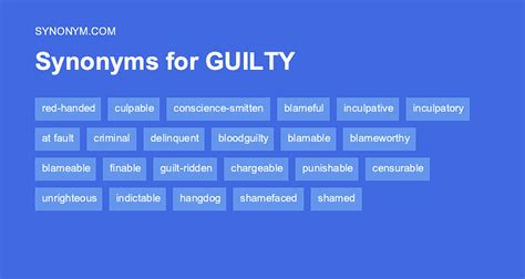 synonyms for the word guilty