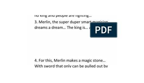 King Arthur Form 1 Synopsis - Nashcxt