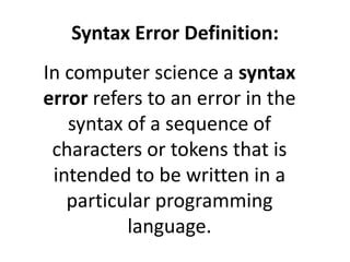 syntax error computer science