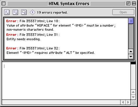 syntax error in html code