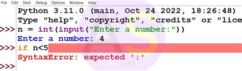 syntax error in python class 11