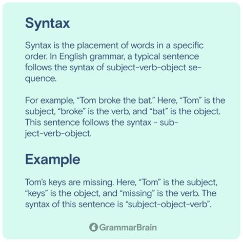 Syntax Example In A Sentence