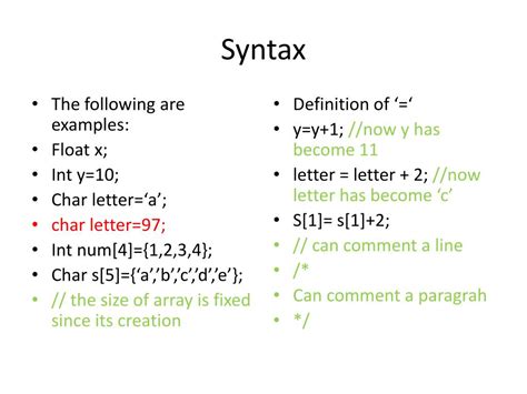 syntax in computer programming examples