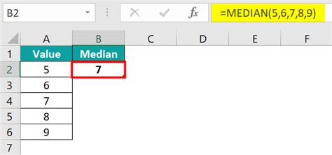 syntax of median function in excel
