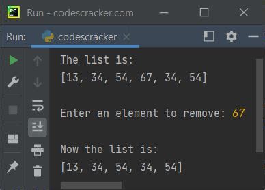 syntax of remove function in python