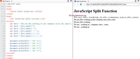 syntax of split function in javascript