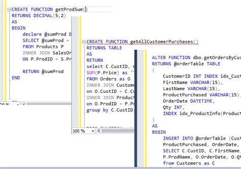 syntax to create user defined function in sql server