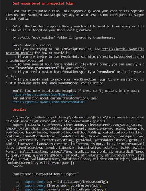 syntaxerror unexpected token export nextjs