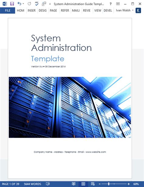 system administration documentation template