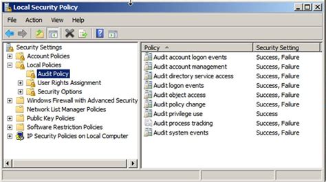 system audit policies windows 10