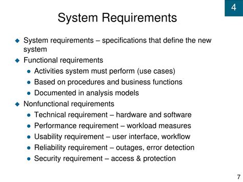system requirement specification in system analysis and design