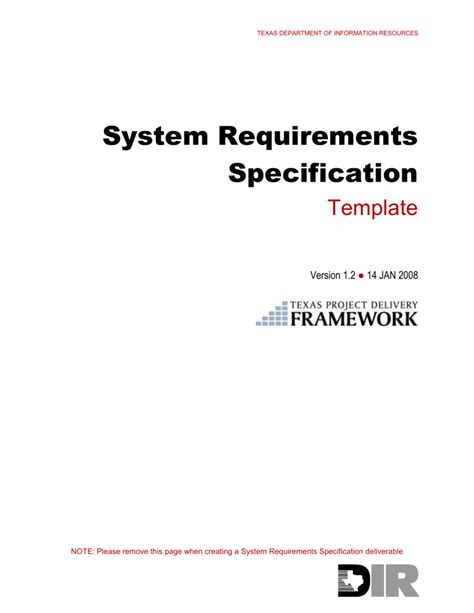 system requirements specification example pdf