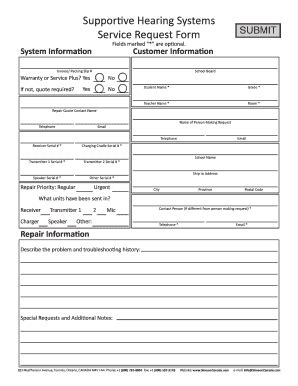 System Service Request Template