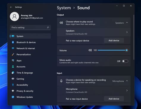 system sound settings not working