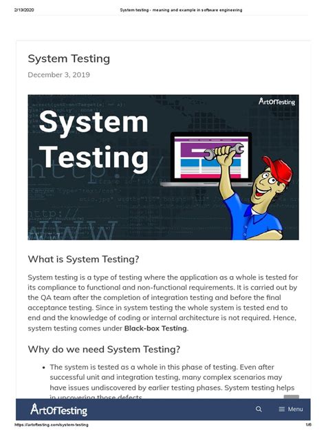 System Testing Meaning With Example