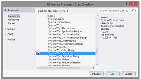 System Web Extensions Not Found In Sql Catalog