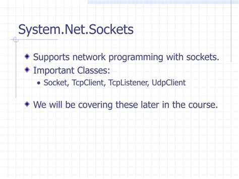 System.net.sockets Example