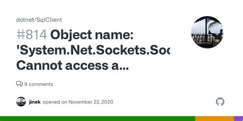 System.net.sockets.socket Cannot Access A Disposed Object