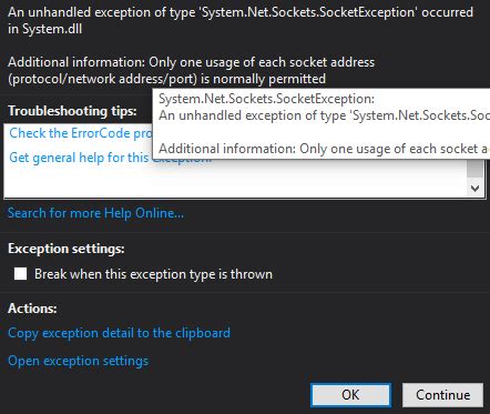 System.net.sockets.socketexception (11001)