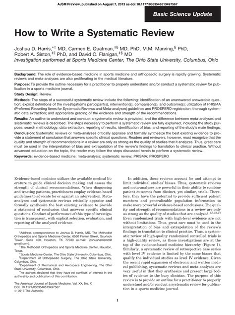 systematic review example dissertation