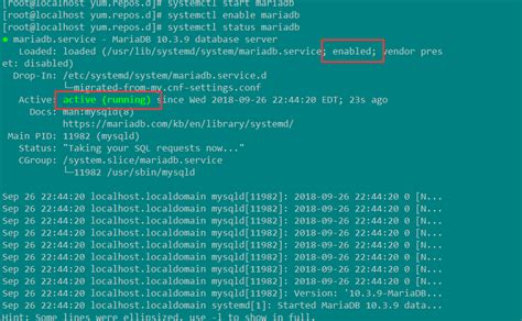 systemctl start mariadb not working