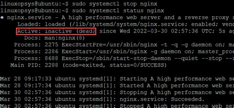 systemctl stop nginx not working