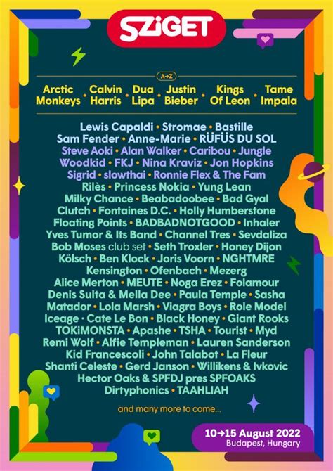 sziget 2022 lineup by day