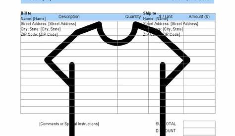 T Shirt Invoice Template