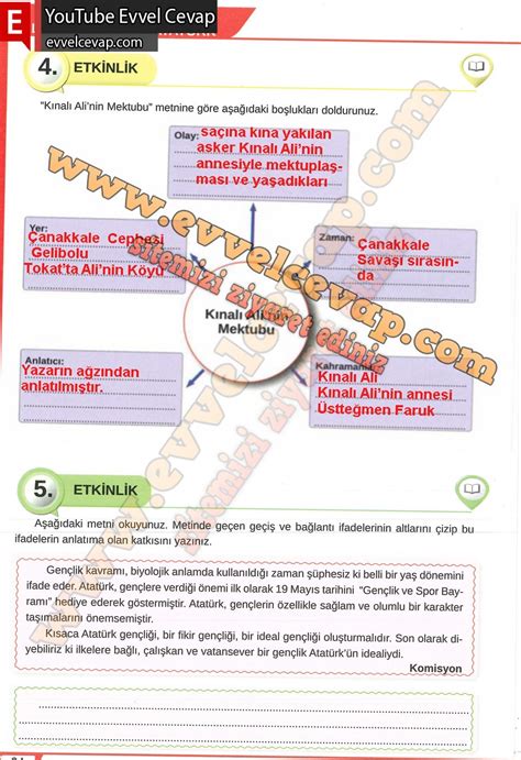 8. Sınıf Meb Yayınları Türkçe Ders Kitabı Cevapları Sayfa