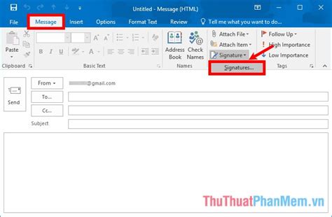 tạo chữ ký trên outlook 2010