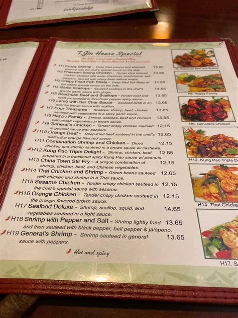 T Jin Diner Menu