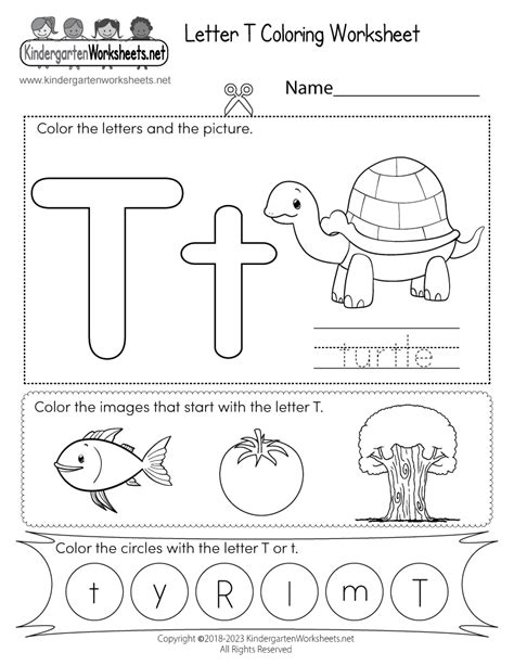 T Printable Worksheets